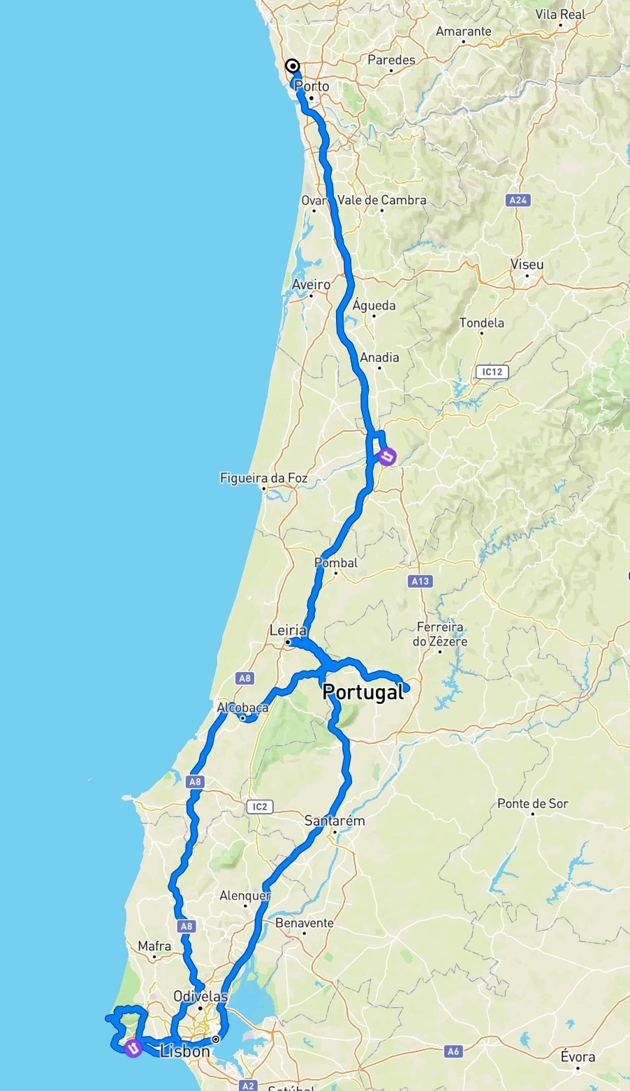Roadtrip Lisbon to Porto 9 days